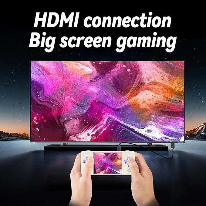 RG28XX Retro Handheld Game with Linux System, 2.83 Inch IPS Screen Built-in 64G TF Card 5516 Games Support Multimedia Application and TV Output(Beige White)