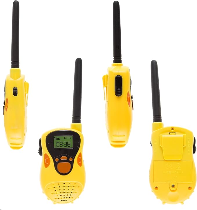 Walkie Talkies for Kids 2-Pack - Battery Operated Indoor or Outdoor Toy - Works Up to 130 Ft - Great for Pretend Play - Camping Toys by Hey Play