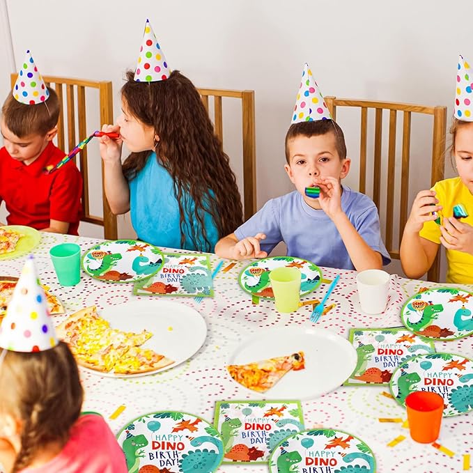 40Pcs Dino Birthday Party Supplies 20 Plates + 20 Napkin Watercolor Dinosaur Birthday Party Decorations (Watercolor Dinosaur)