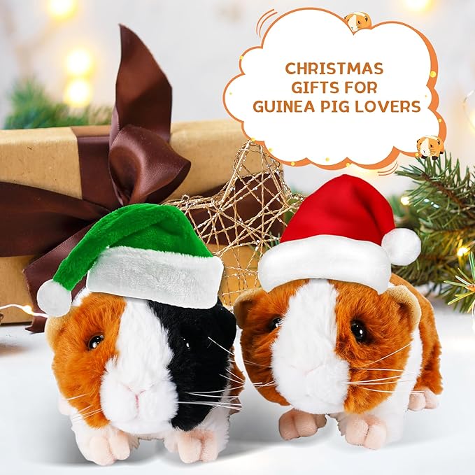 Guinea Pig Stuffed Animal, Cute Guinea Pig Plush for Kids, Realistic Stuffed Animals Small Live Animals Toys for Boys Girls Children's Christmas Birthday Gifts(Yellow-Brown)