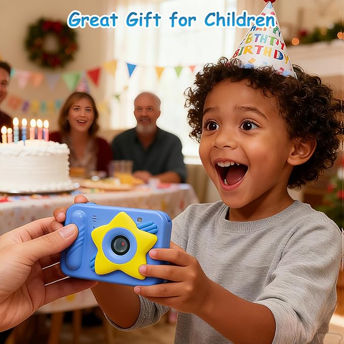 Waterproof Kids Toy Camera with 32GB Card,48MP 1080P HD Underwater Digital Camera – IP68 Shockproof Gift for Boys & Girls 3 4 5 6 7 8 9 10 Years, Ideal Christmas & Birthday Present – Blue