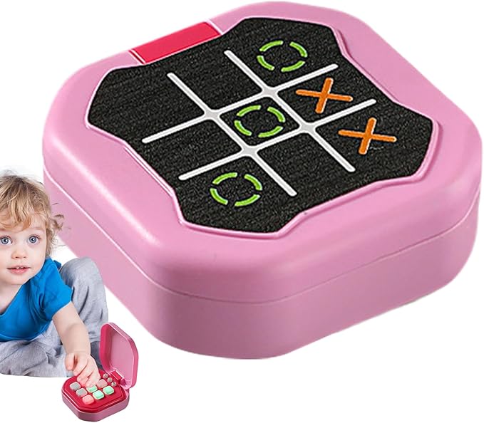 Electronic Puzzle Console Game - Handheld Brain Challenge Toy for Kids | LCD Screen with Interactive Logic Matching System, Portable Memory Training Device for Travel Entertainment 4.13x3.86x1.77 in