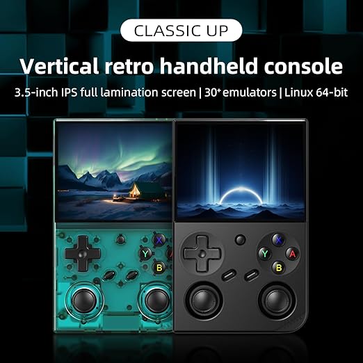 Classic Up Retro Handheld Game Console,Portable Game with 3.5 Inch IPS Screen,with 64G TF Card Pre-Installed 4353 Games Supports 5G WiFi Bluetooth HDMI and TV Output 35XXPRO