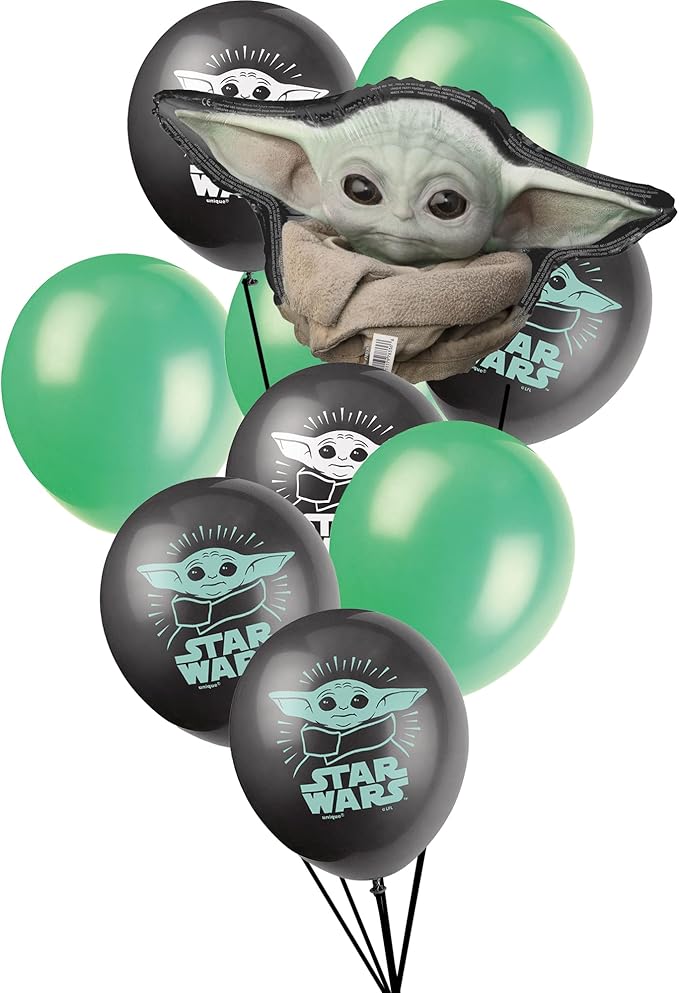 Baby Yoda Themed Happy Birthday Party Balloons Kit, Latex & Foil Balloons with The Child , 19 Balloon set, Perfect for Birthday days, garland, favors & Mandalorian Decorations or Star Wars Supplies