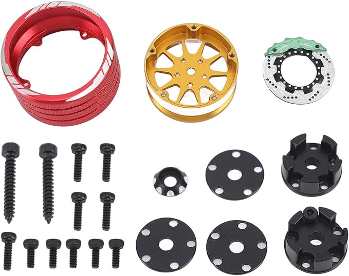 Acouto Lightweight Aluminum Alloy Remote Control Handwheel with Simulation Disc for NB4 RC Car - Enhance Performance & (D Type)