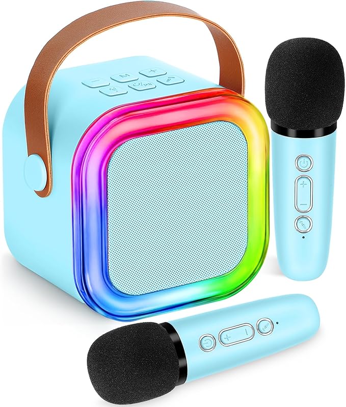 Mini Karaoke Machine for Kids,Girl Toys,Karaoke Microphone Wireless for Kids,Gifts for 4,5,6,7,8,9,10 Year Old Girl Toys (Blue)