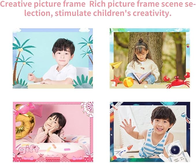 Digital Print Camera for Kids, 1080P Instant Camera for Children, Kids Camcorder Toddler Camera with Print Paper, Support Automatic Focus (Blue Green)