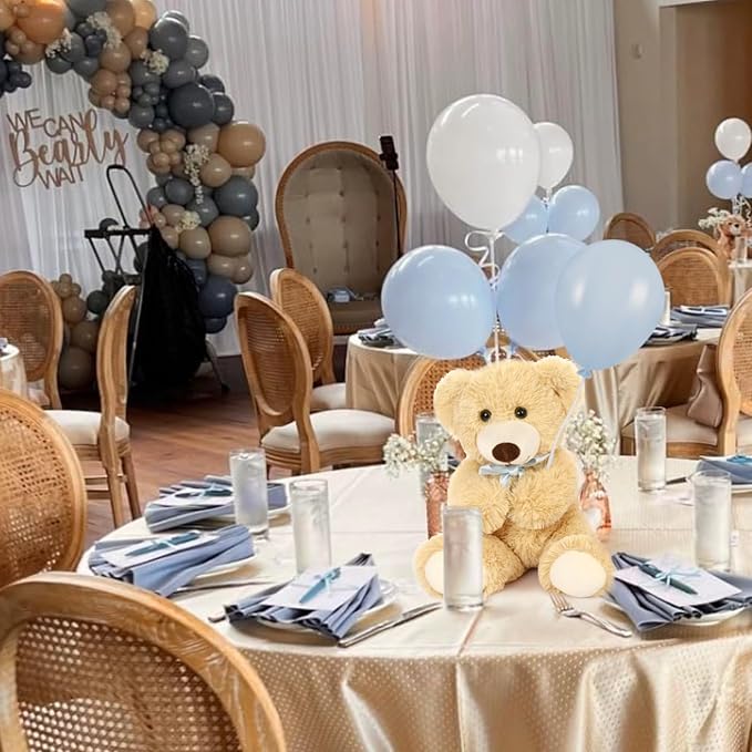 MorisMos 10-Pack Teddy Bear Bulk for Baby Shower,14-inch Small Teddy Bear Stuffed Animal Plush Toy,Soft Bulk Stuffed Animal Wholesale for Baby Shower Centerpiece Decoration Birthday Party Favors,Brown