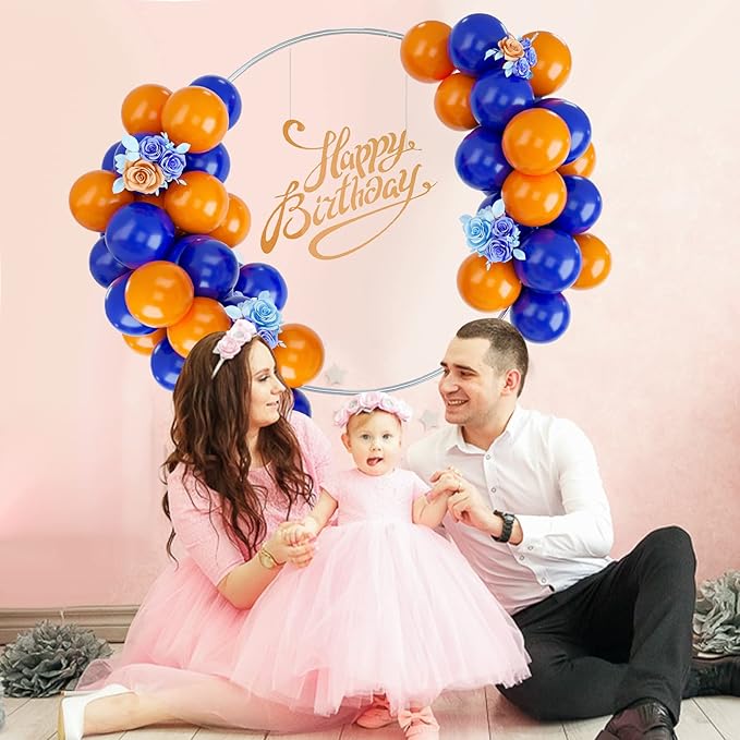 Balloons Blue and Orange, 50PCS Blue and Orange Latex Balloon, Blue and Orange Party Balloons Birthday Balloons Decoration for Girls Boys Birthday Party Baby Shower Bridal Shower Engagement