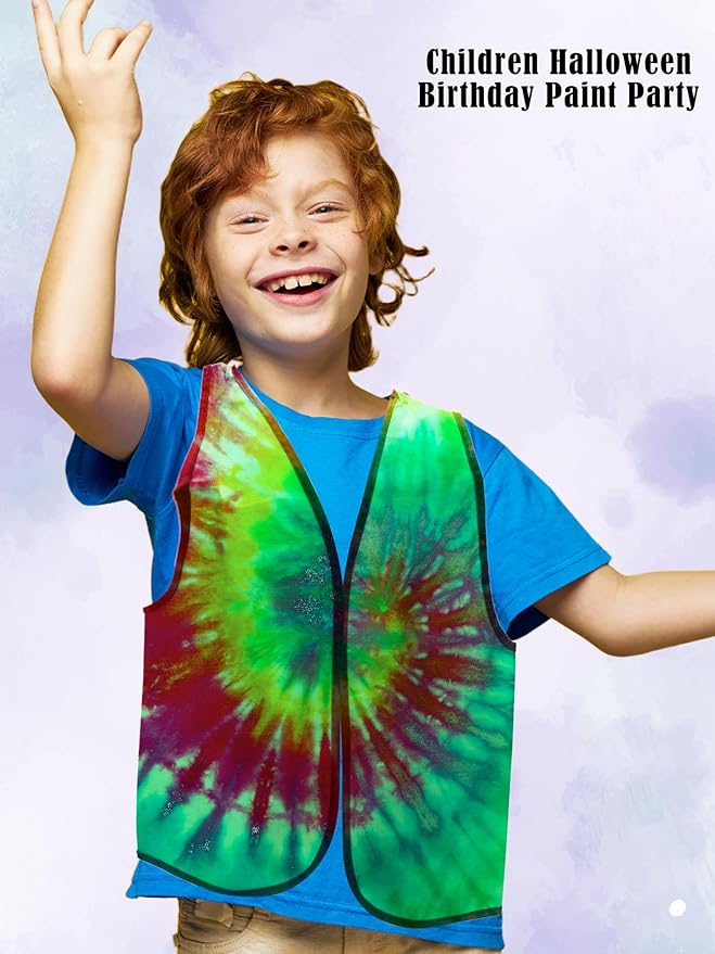 12 Pcs Kids Unfinished Dress Up Vest Children Blank DIY Career Role Play Vest Cosplay Costume Bulk for Boys Girls Halloween Pretend Play Paint Party,6 Colors