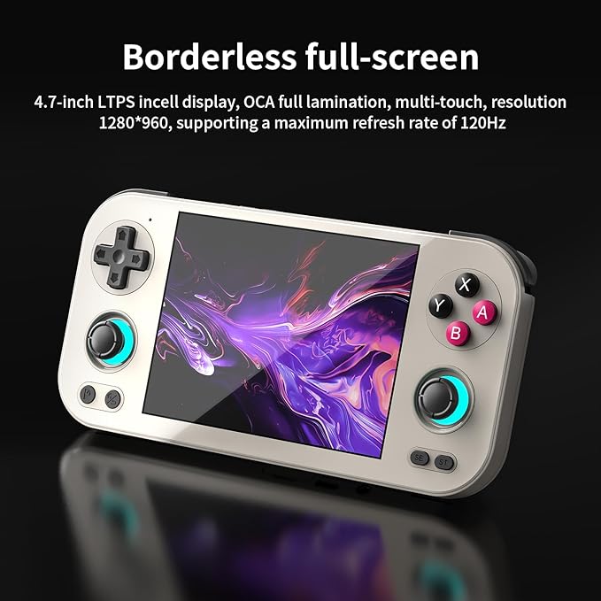 RG476H Retro Game Console Android 13 System Unisoc T820 RG 476H Handheld Game 4.7-inch LTPS OCA Full Multi-Touch Screen Online Fighting Joystick Supports Output WiFi 5000mAh 8+ 128GB (RG476H-Gray-new)