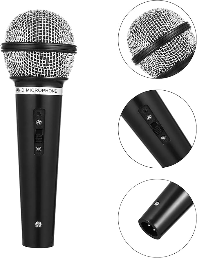 2 Pcs Fake Microphones, Pretend Play Toy, Plastic Prop Microphones for Birthday Party, Stage Performance, Singing, Dancing, Role Playing