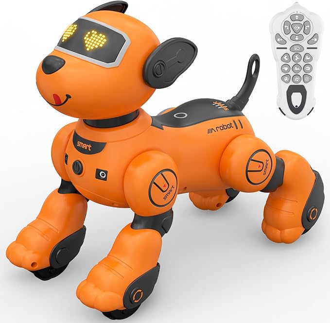 Robot Dog for Kids, Smart Remote Control Robots Dancing Toy for Boys and Girls Birthday Gifts for Children (Yellow)