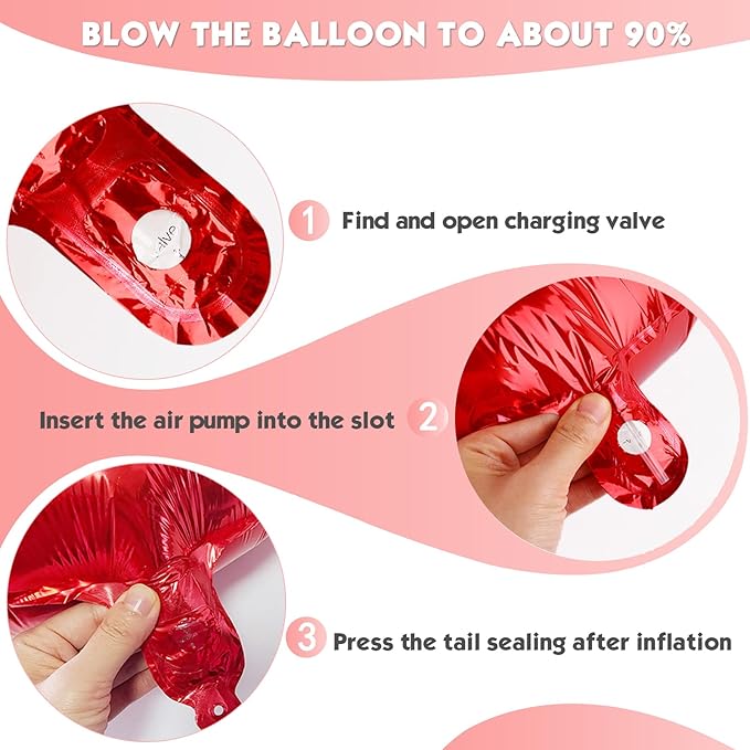 40 Inch Red Number 4 Balloon, Giant 4 Number Balloons for 4th Birthday Decorations, Party Supplies for Baby Boy Girl, Red Party Decor