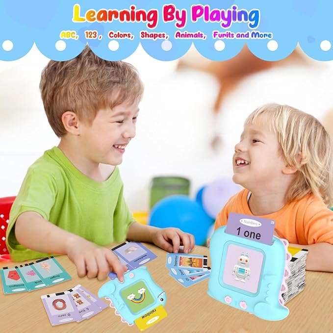 Talking Flash Cards for Toddlers 3-5 Years Old, Pocket Speech Therapy & Autism Sensory Toy with 336 Sight Words, Montessori Educational Learning Device Gift