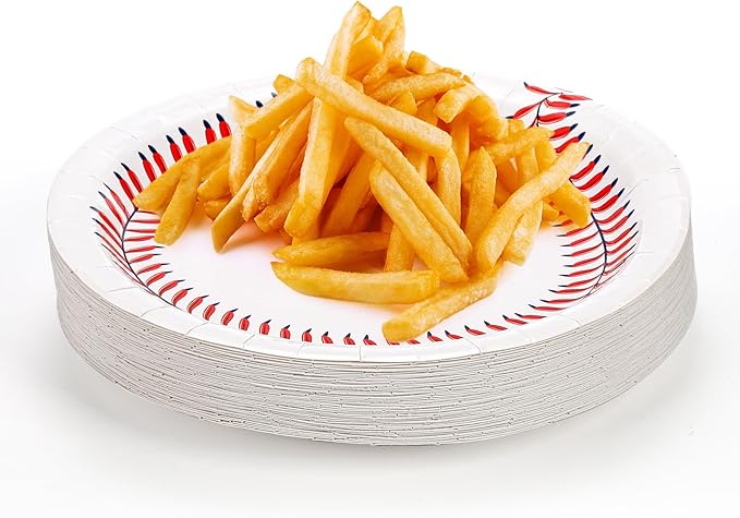 Kingrol 100 Pack Baseball Plates, 9" and 7" Baseball Themed Party Supplies Birthday Decor, Disposable Paper Plates, Round Food Serving Tray for Kids Serves