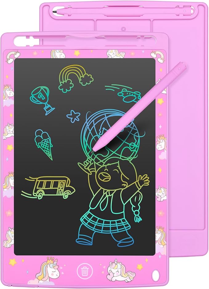 Mafiti LCD Writing Tablet 8.5 Inch Electronic Writing Drawing Pads Portable Doodle Board Gifts for Kids Toys for Girls Pink