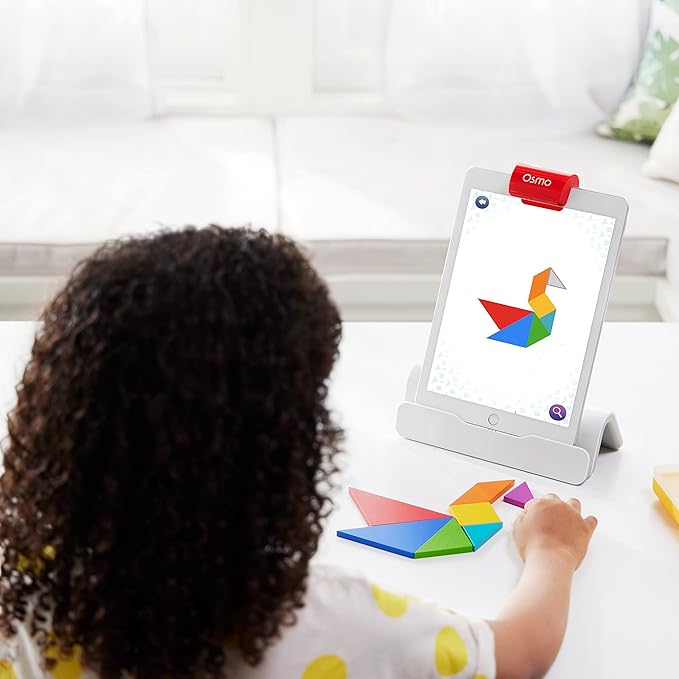 Osmo - Genius Starter Kit for iPad - 5 Educational Learning Games - Ages 6-10 - Math, Spelling, Creativity & More - STEM Toy Gifts for Kids, Boy & Girl - Ages 6 7 8 9 10 Base Included (5 Games, iPad)