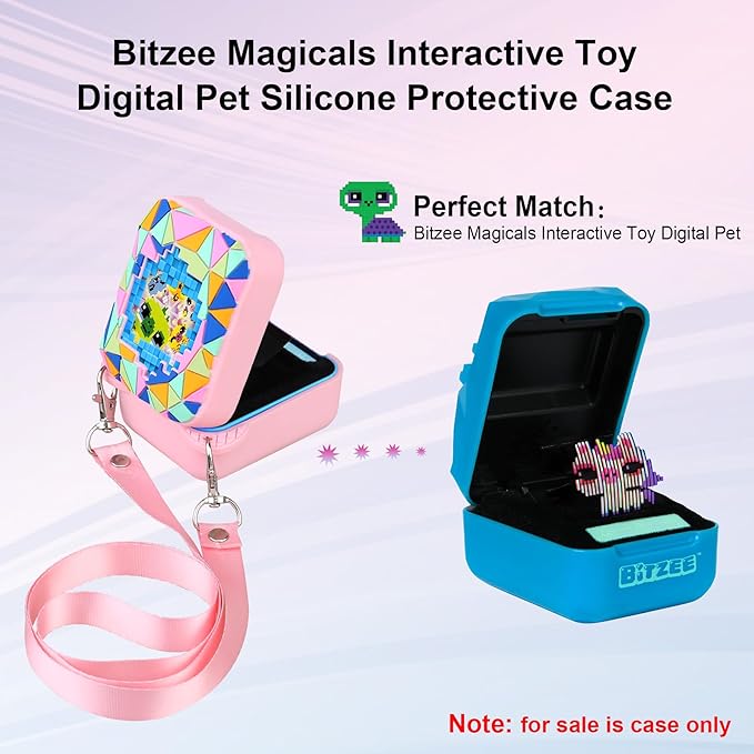 Elonbo Silicone Protective Case for Bitzee Magicals Interactive Toy, Virtual Toy Storage Cover, Electronic Pets Kids Toys Holder, Compatible with Bitzee Magicals, Pink (Only for Bitzee Magicals)