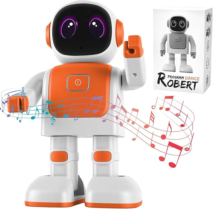 iMounTEK Smart AI Robot Interactive Learning Dancing Robot Voice Assistant Telling Story Singing Music Programmable Moves for Gift/Orange