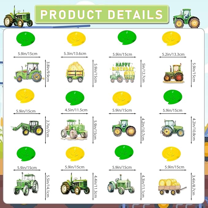 Tractor Hanging Swirls Tractor Birthday Decorations Farm Truck Birthday Decorations Tractor Party Favors Tractor Party Decorations