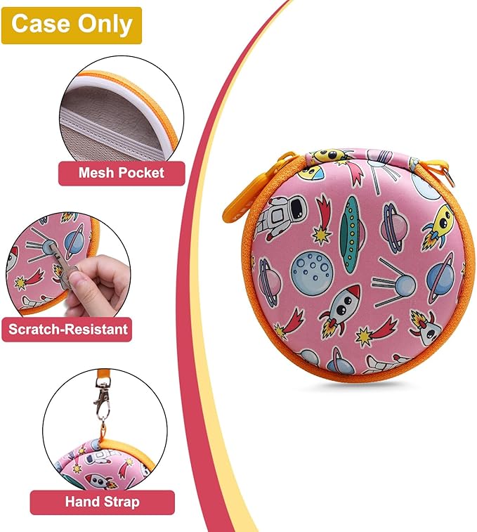 LTGEM Case Compatible with Tamagotchi Pix/Tamagotchi Original, Protective Carrying Case with Lanyard Neck Strap (Orange)