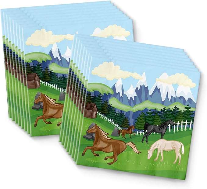 Wild Horses Birthday Party Supplies Set Plates Napkins Cups Tableware Kit for 16