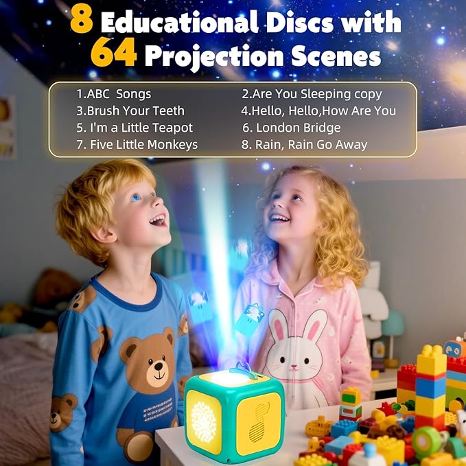 Eduboy Kids Story Projector for Toddlers,Story Dream Machine Storybook Projector with Educational Stories Music, Auto-Off Nightlight,Aged 3+ Bedtime Learning Toy Birthday Gift for Kids Girls Boys
