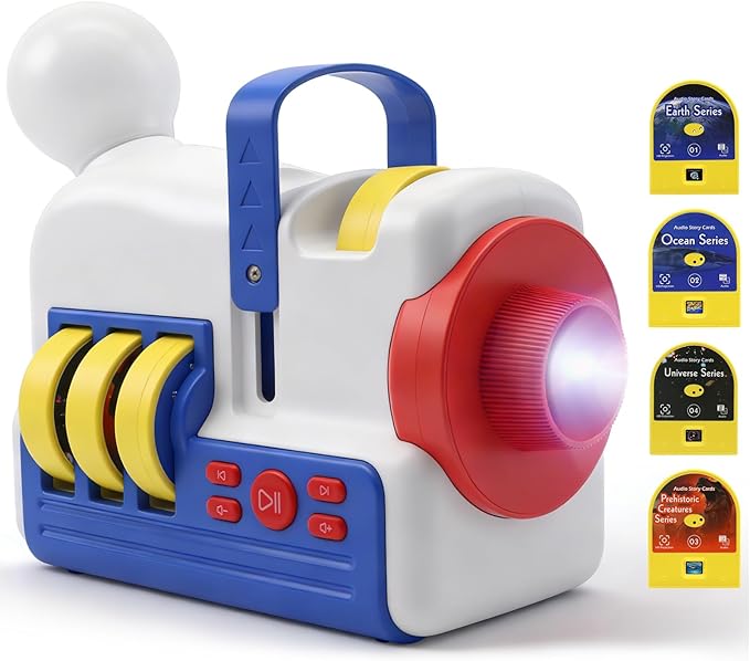 LUXONIC Story Machine Projector for Kids,Storytelling Machine, Storytime Projector with 32 Educational Story Films,Night Lights Storybook,Audio Play,Eye Protection,Toddler Toys,Gift for Kids Ages 3+