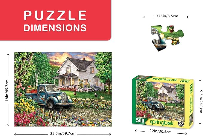 Springbok 500 Piece Jigsaw Puzzle Simpler Times - Made in USA