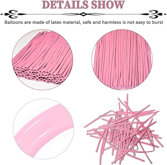 Light Pink Long Balloons Premium 260 Twisting Animals Magic Balloons for Birthday Kids Wedding Party Supply 100pcs