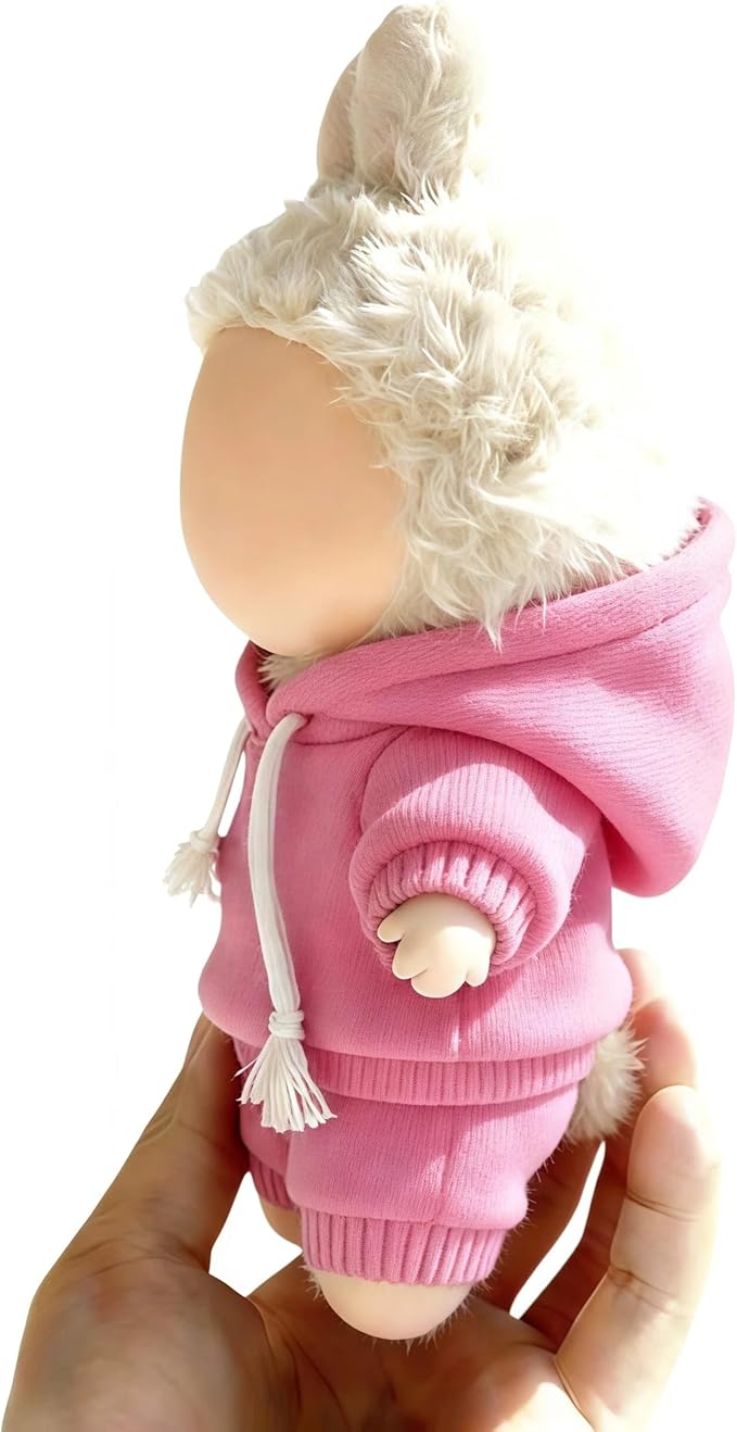 17cm Doll Hoodies Clothes Outfit Set, Casual Style Costumes for 17cm Dolls Dress up Unique Style, Cute and Premium Dolls Outfit Accessories (Pink Sweatshirt)