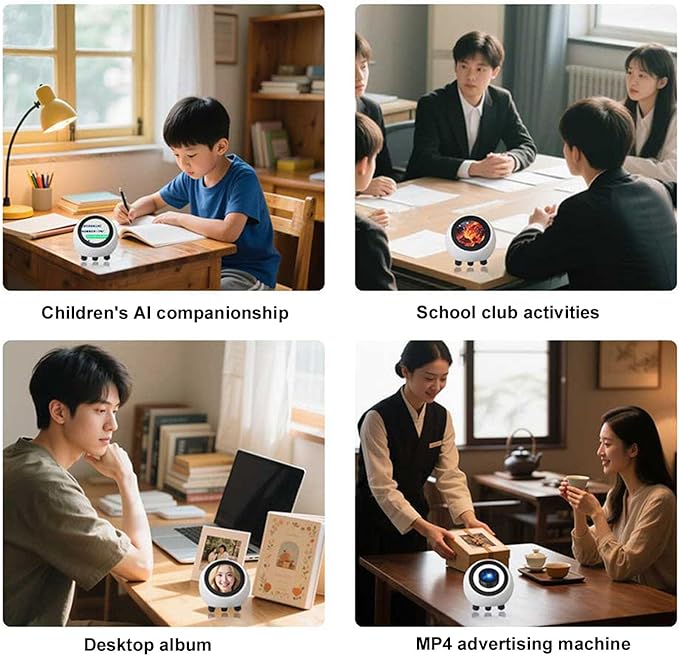 Zunate Smart Talking Robot Companion with 1.28 Inch Display, Voice Wake Up AI Chat bot with WiFi Bluetooth 5.0, Weather Clock, Music Video Playback, Interactive Robot Toy for Kids