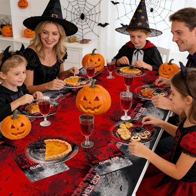 41Pcs Spooky Forest Theme Party Supplies Horror Forest Upside Down Party Tableware Set