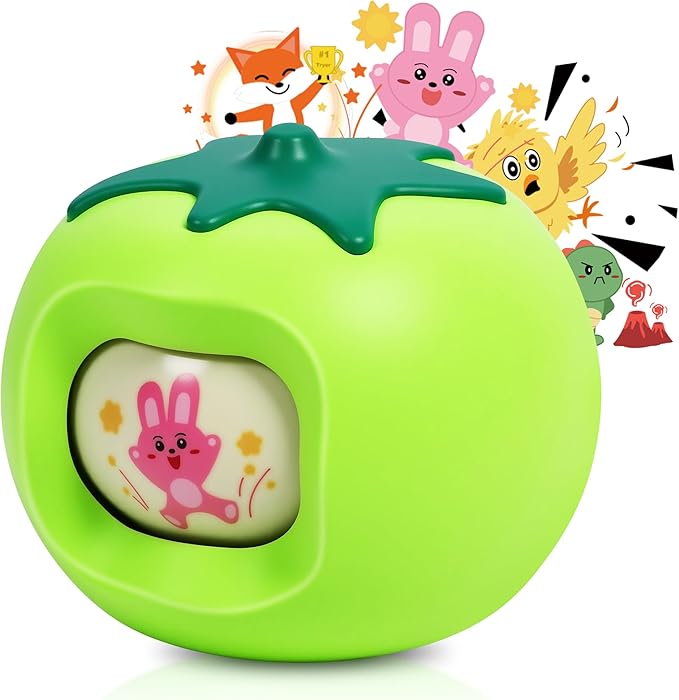 Kids Story Box Audio Player Starter with Tomato Face-Changing, Interactive Educational Toy & Storyteller, Preloaded 200+ Stories/Music, Bluetooth, Birthday Gift for Boys Girls (Green-2)
