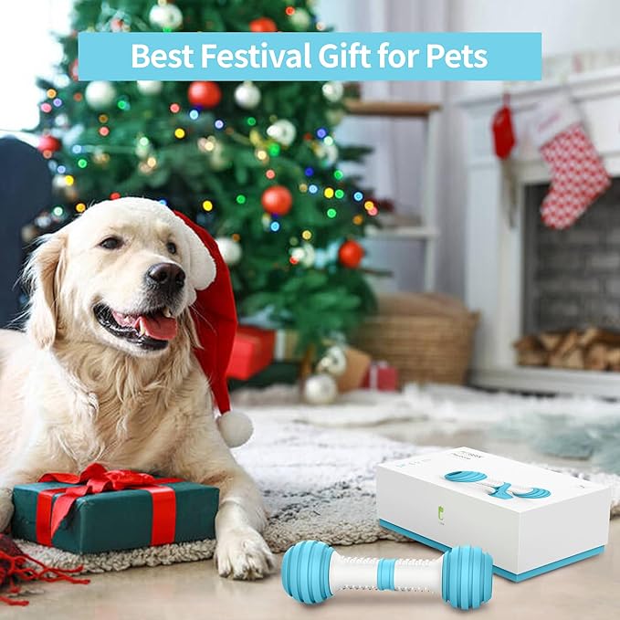 PETGEEK Interactive Dog Bone Toy, Automatic Dog Chase Toy, Electronic Pet Toys for Medium/Large Dog Boredom, USB Rechargeable Safe Material, Blue Color