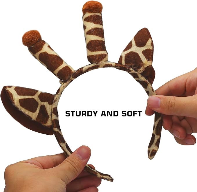 12 Pack Plush Animal Headbands for Party Favor, Jungle Animal Ear Horn Hair Hoop, Idea on Kid and Adult Birthday, Halloween decoration, Dress-Up Safari Themed Parties Supplies, Christmas Gift