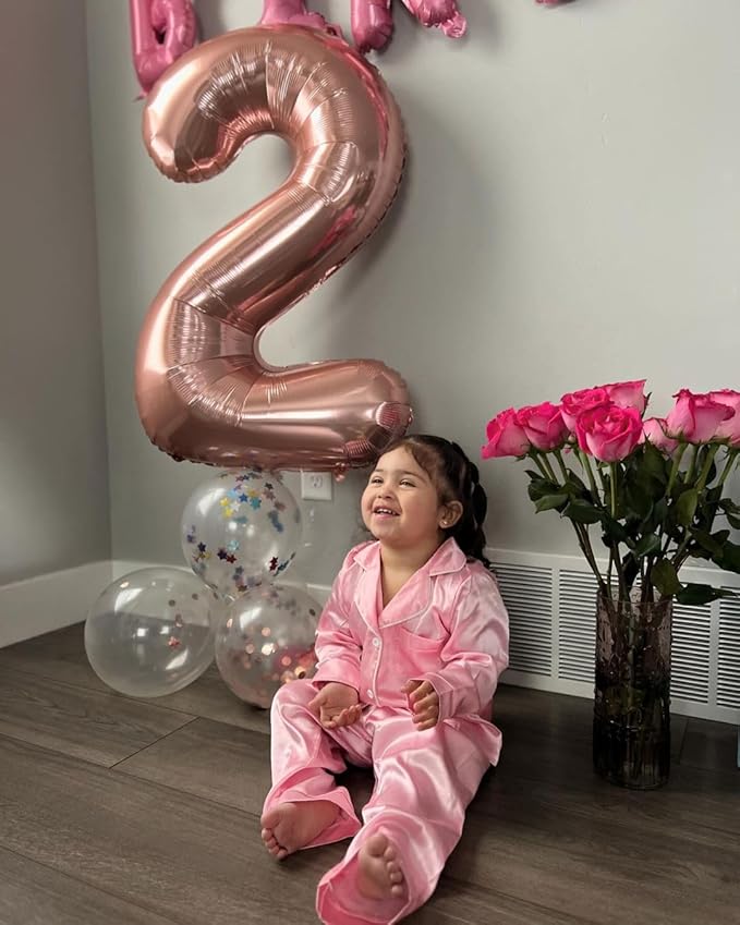Rose Gold Number 12 Balloon 40 inch, 12 Number Balloons, 12th Birthday Decorations for Girls Boys, 12 Year Old Rose Gold Party Supplies