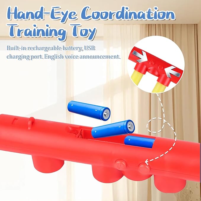 Reflex Drop Sticks Challenge Game - 3 Adjustable Speed Modes for Solo/Dual Play, Hand-Eye Coordination & Reaction Training Toy, Fun Catch Falling Sticks Game for Kids, Adults(Battery Free)