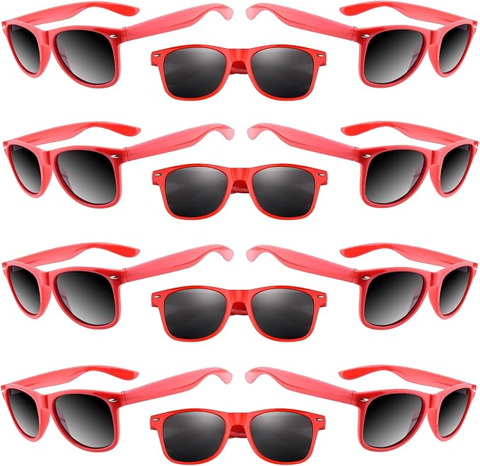 ASTARON 12 Pack Party Sunglasses Bulk Neon Party Favors for Beach Wedding Party Pool Party Supplies