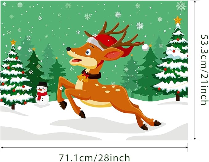 Morcheiong Pin The Tail on The Deer Christmas Game with 36 Tails, Christmas Party Favors Activities Supplies Decorations for Kids