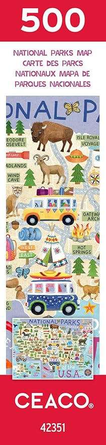 Ceaco - National Parks Map - 500 Piece Jigsaw Puzzle