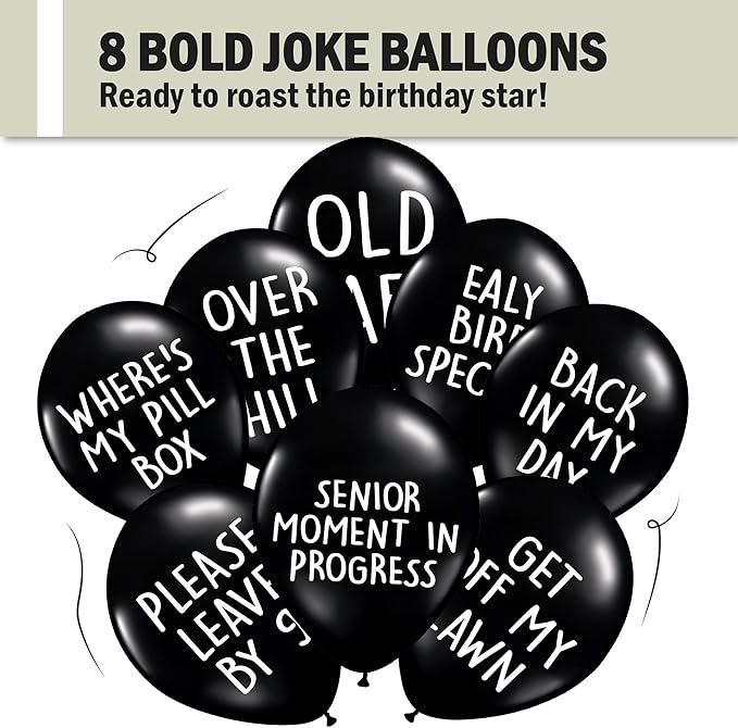 Funny Abusive Balloons | Fun Decoration for Adult Birthday Party | 8 Pack with Different Phrases (8 Pack)