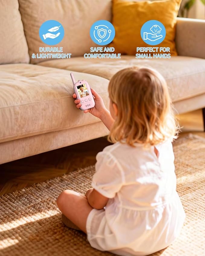 2026 Upgrade Video Walkie Talkies, Kids Communication Toys with Screen, Video Walkie Talkies for Kids with Voice Changer, Durable Walkie Talkie Toys Gifts for Indoor Outdoor Family Play Ages 3-12