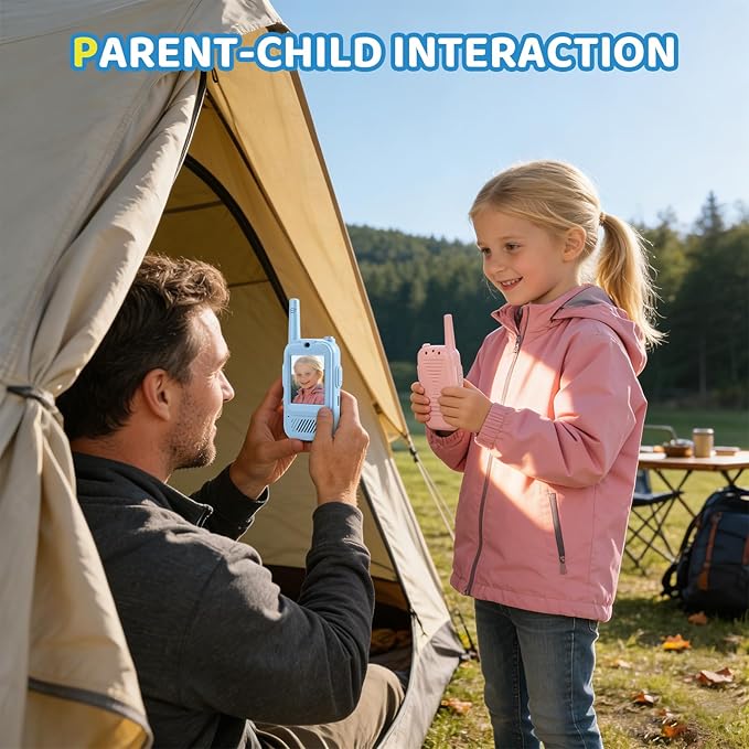 Video Walkie Talkies for Kids 2 Pack Rechargeable, HD Camera & Voice Changer Toys for Ages 3-12 Boys Girls,1000FT Long Range Two-Way Radios for Indoor Outdoor Camping Hiking Birthday