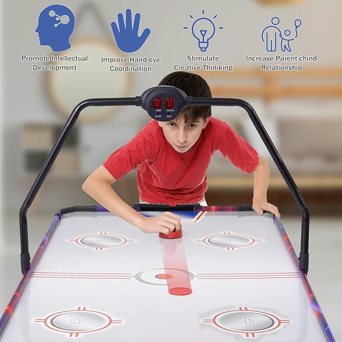 Air Hockey Pushers and Air Hockey Pucks, Indoor Games Goal Handles Paddles Replacement Accessories Set for Game Tables Equipment