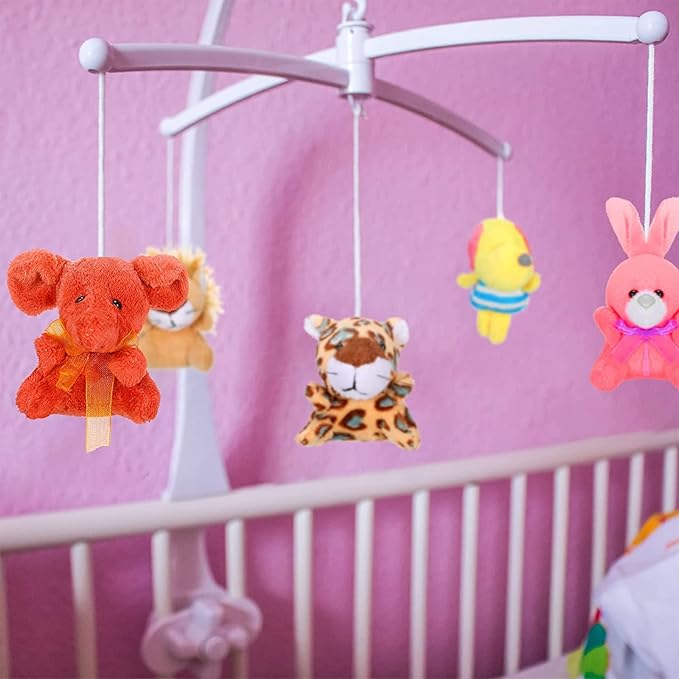 Skylety 50 Pcs Mini Stuffed Animals Bulk Cute Safari Jungle Small Plush Doll Toy Set Tiny Plush Keychain Decoration for Easter Party Favor Gift Carnival Classroom Prize(Cartoon Animals,Bright Color)
