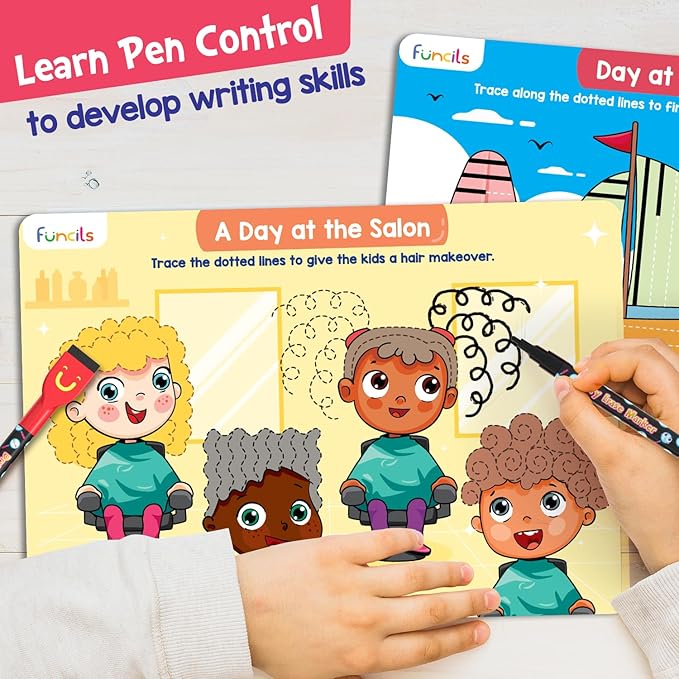 Learn to Write for Kids - Educational Toys & Games, Preschool & Kindergarten Learning Activities, Writing Practice Book, Birthday Gifts for Girls and Boys for Ages 3, 4, 5, 6 Year Old