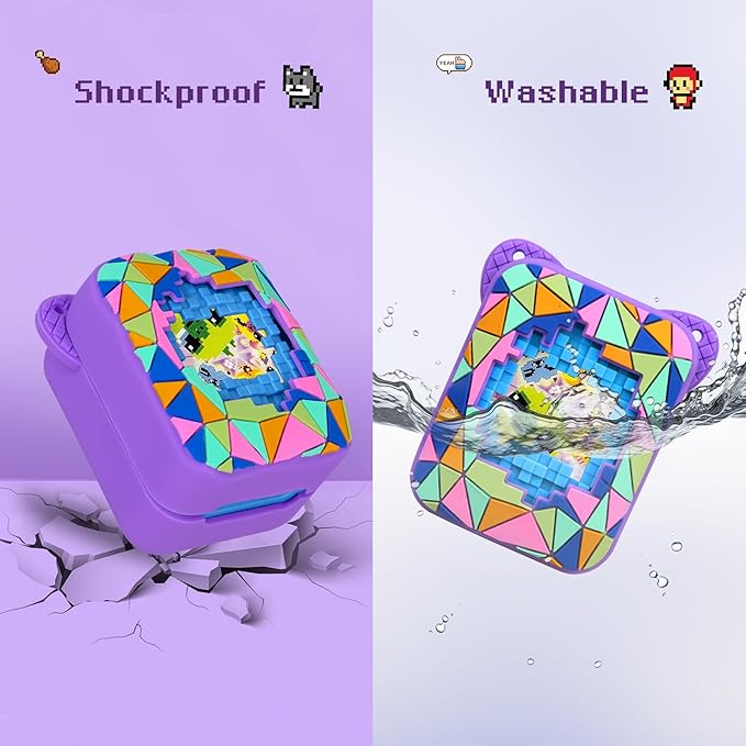 BOVKE Silicone Cover Case for Bitzee Magicals Interactive Toy with 20 Characters Inside, Bitzee Magicals Digital Pet Protective Skin Sleeve for Bitzee Virtual Electronic Pets Kids Toys, Purple