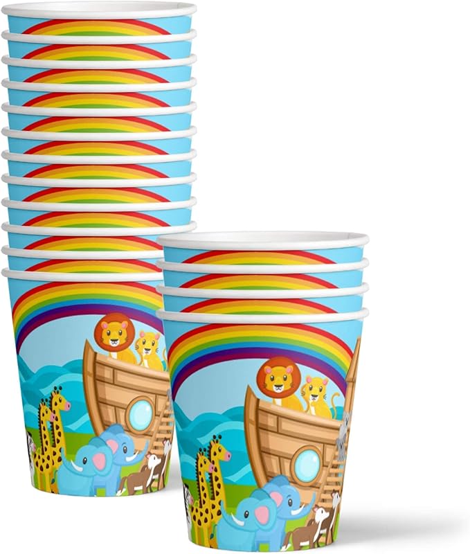Noah's Ark Birthday Party Supplies Set Plates Napkins Cups Tableware Kit for 16
